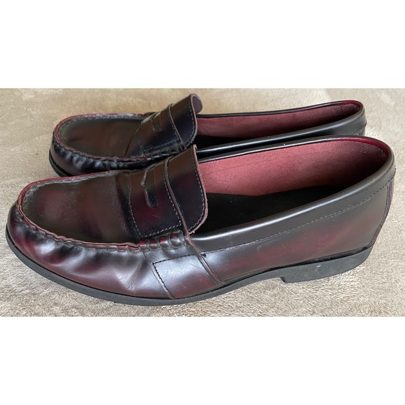 Rockport Penny Loafers Shoes Men's Sz 10M Burgundy Leather Slip On #501843 - Picture 3 of 9
